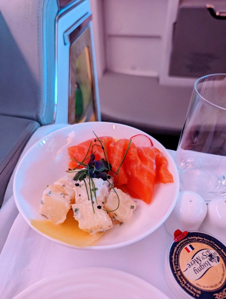 Emirates Airlines business class brunch sides