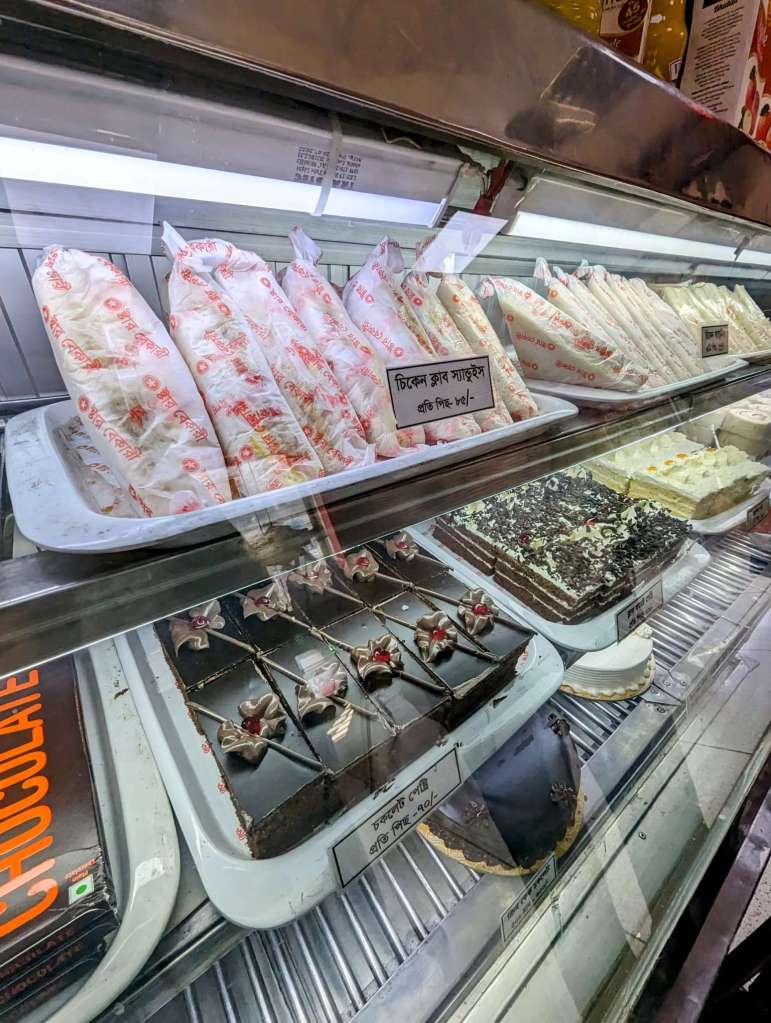 Sandwiches and cakes from Star Kabab in Dhanmondi, Dhaka.