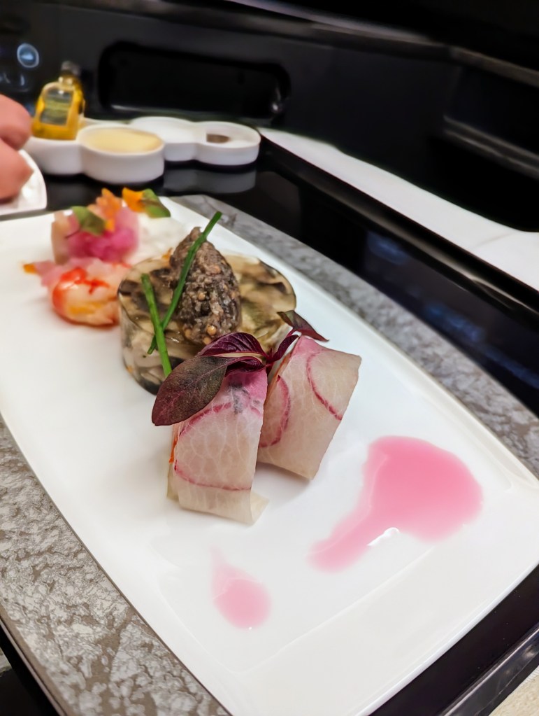 Appetizer served on ANA business class