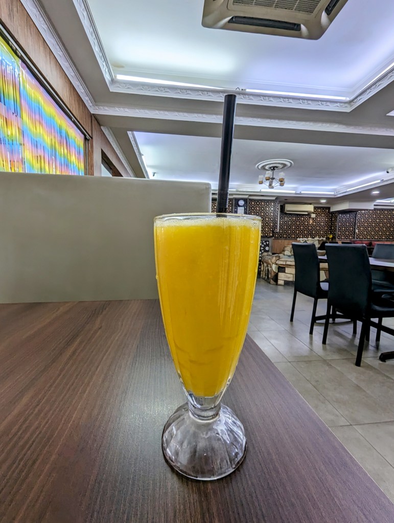 Mango drink at restaurant in KL