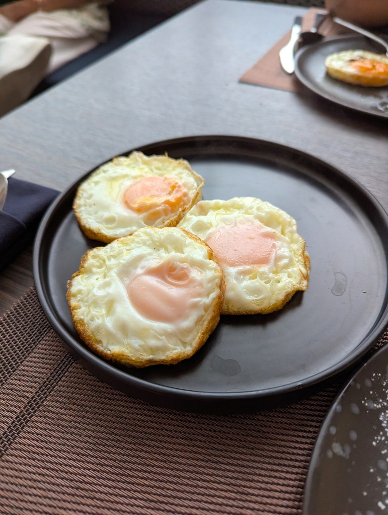 Cooked eggs offered at breakfast in Siam Mandarina Hotel, Bangkok, Thailand.