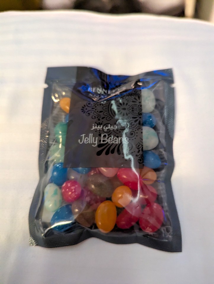Emirates Airlines business class snacks Jelly Beans