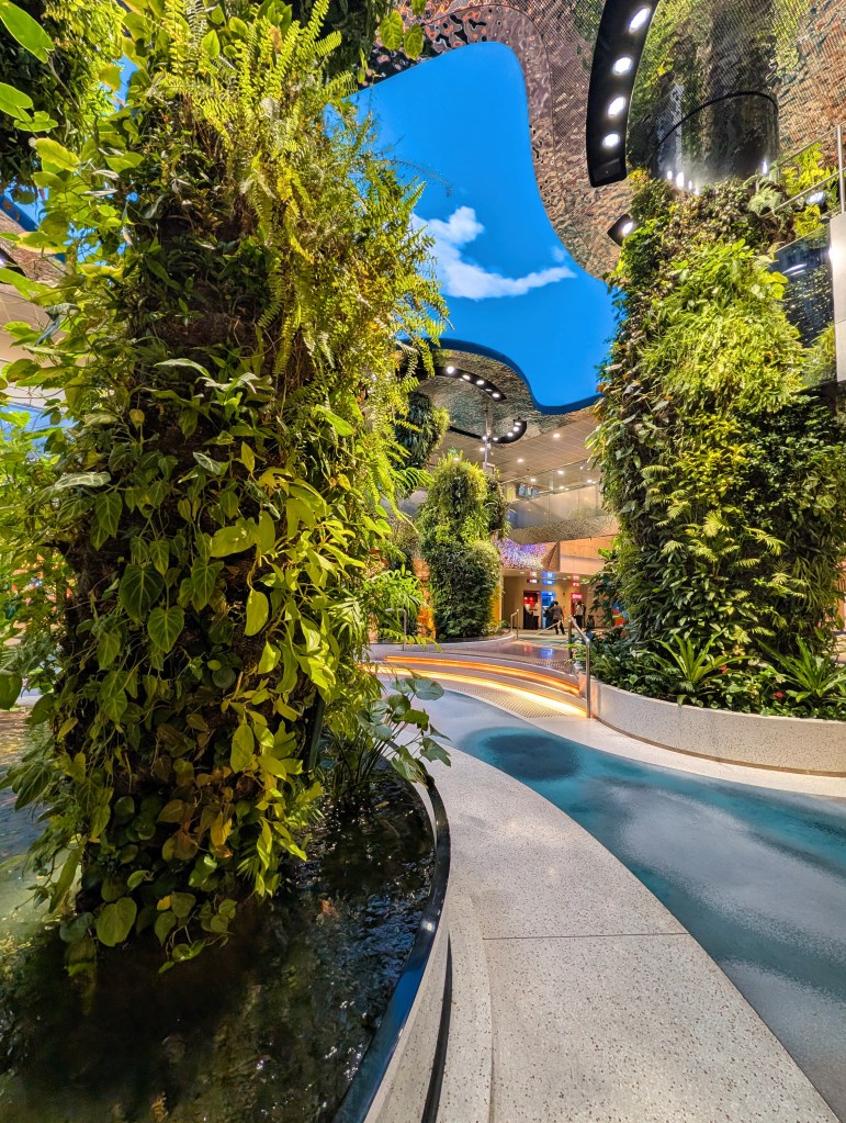 View of Orchid Garden and Koi Pond located in Terminal 2 of Singapore Changi Airport Orchid Garden & Koi Pond in Terminal 2 of Singapore Changi Airport