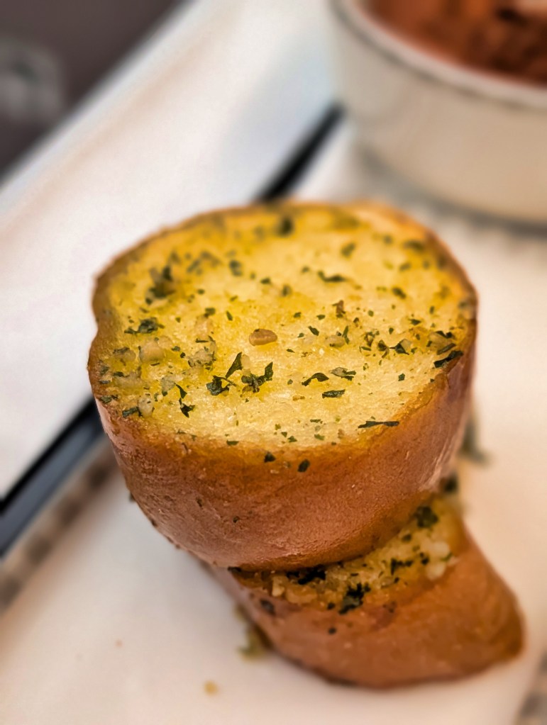 Garlic bread served on Singapore Airlines business class Singapore Airlines garlic bread served on Business Class