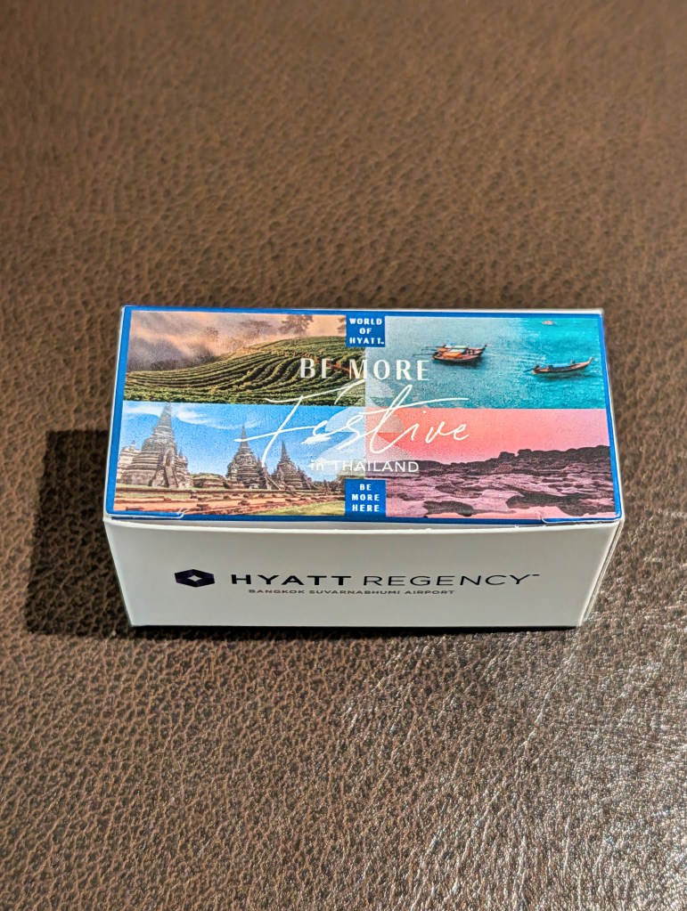 Complimentary chocolate by Hyatt Regency Hotel Suvarnabhumi Hotel Bangkok