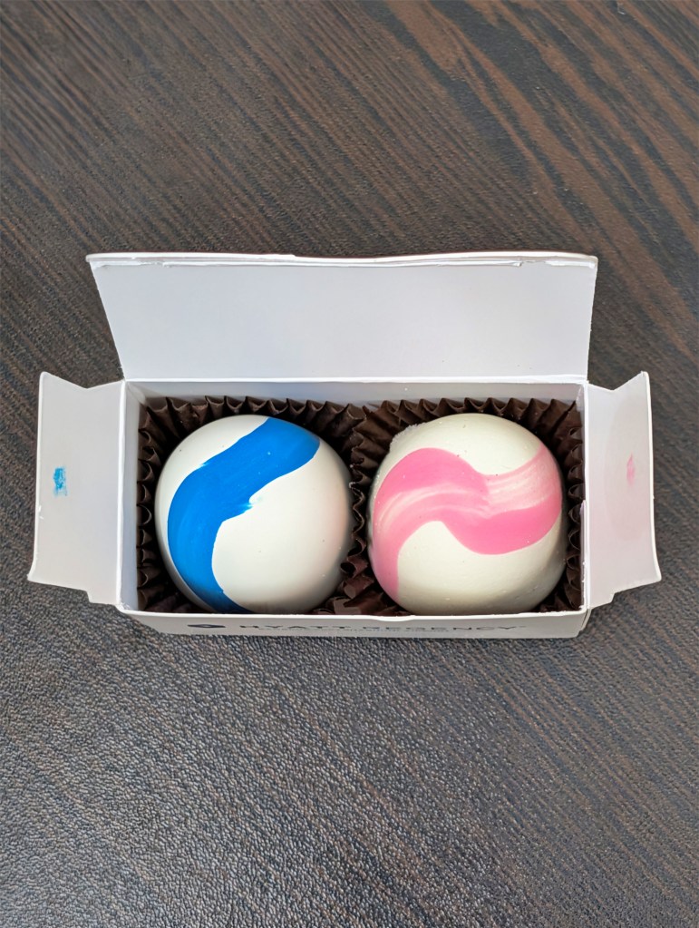 Complimentary chocolate provided by Hyatt Regency Hotel Suvarnabhumi Airport in Bangkok