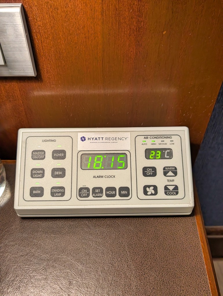 Master controller for room at Hyatt Regency Hotel Suvarnabhumi Hotel Bangkok