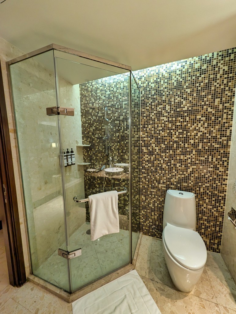 Shower stall at Hyatt Regency Hotel Suvarnabhumi Hotel Bangkok