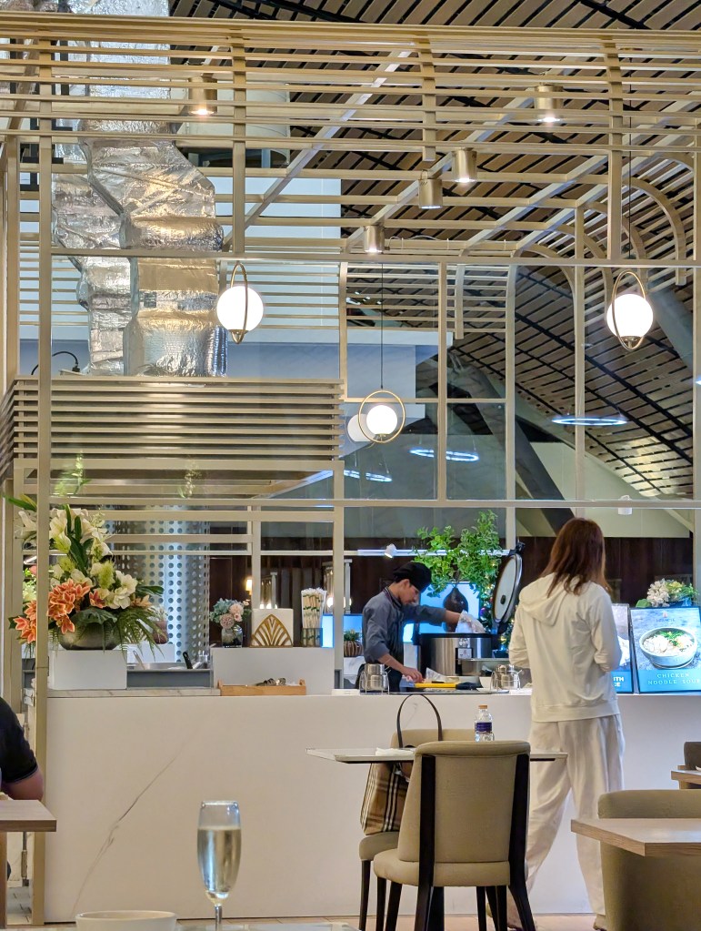 Hot food station in Miracle Business Class Lounge at Bangkok Suvarnabhumi International Airport (Satellite 1)
