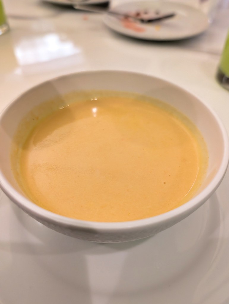 Soup served in Miracle Business Class Lounge at Bangkok Suvarnabhumi International Airport Satellite 1