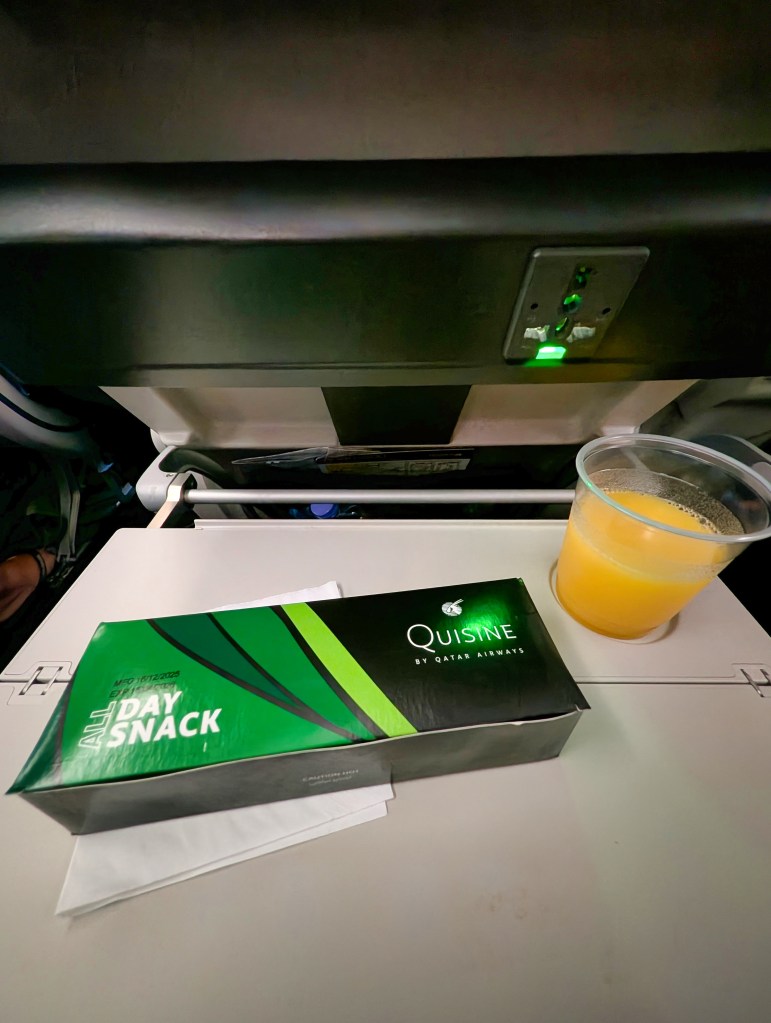 All Day Snack served on Qatar Airways economy class