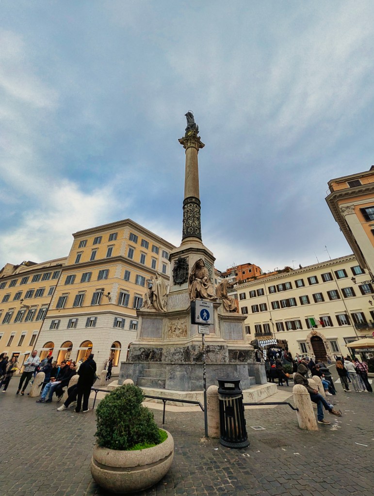 The Column of Immaculate Conception in Rome, Italy.