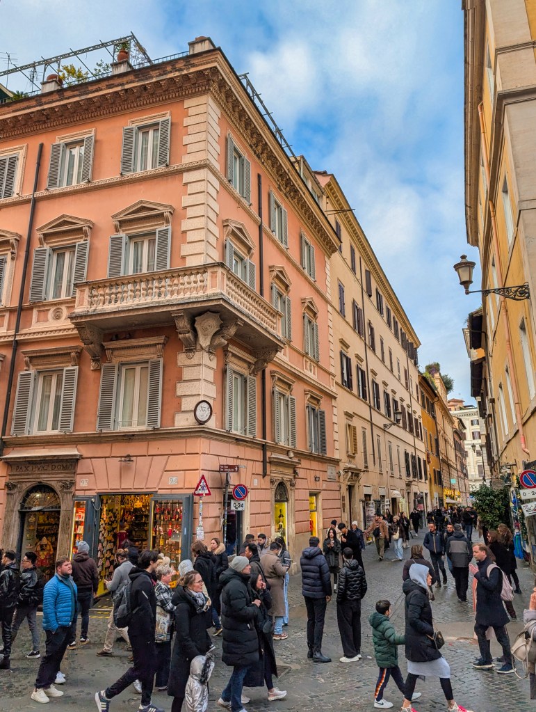 Crowded streets of Rome, Italy.