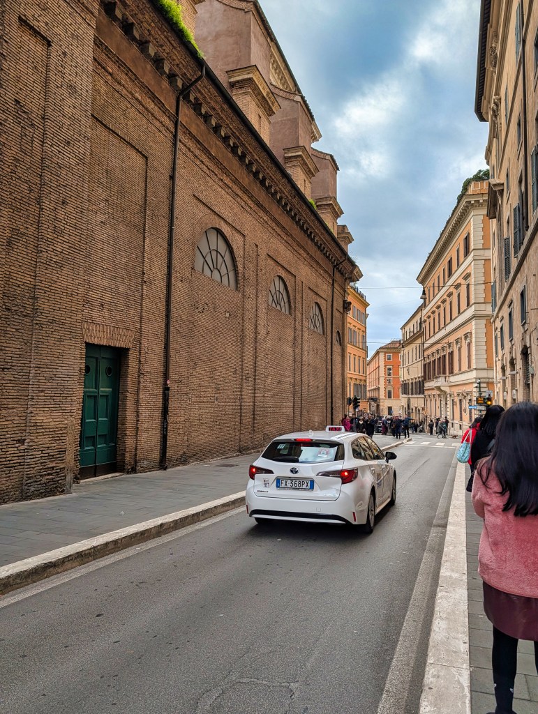 Streets of Rome with car