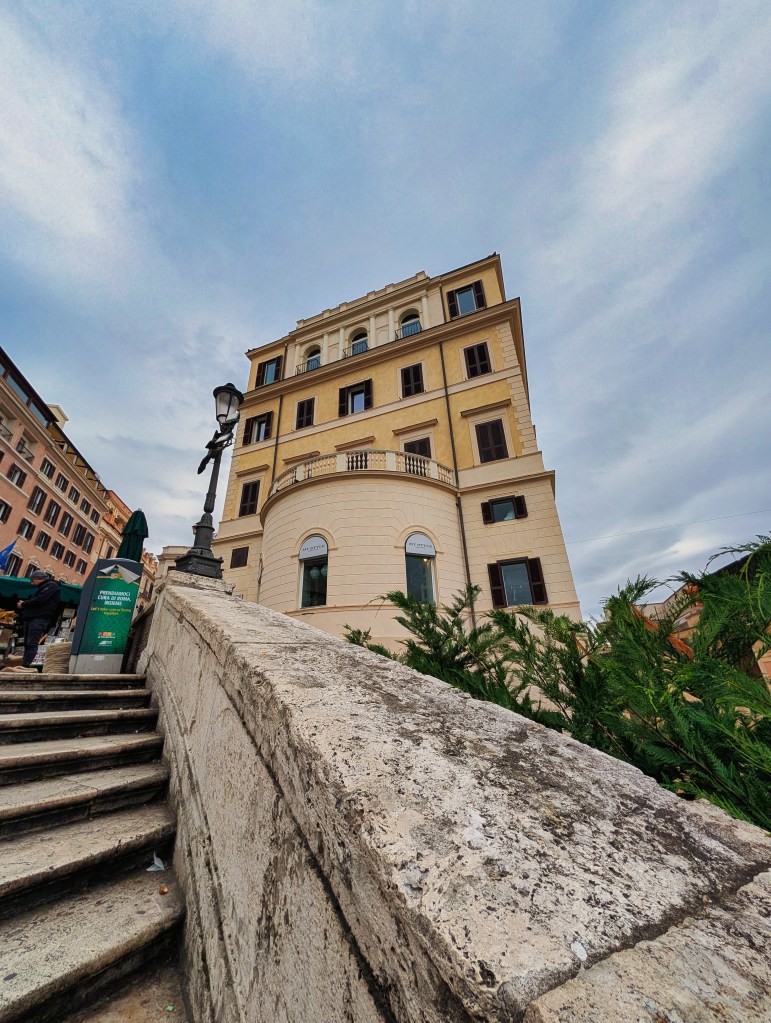 View along the Spanish Steps in Rome, Italy.