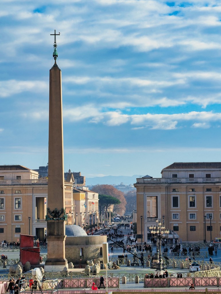 View from St. Peter's Basilica showing St. Peter's Square and Via Della Conciliazione avenue